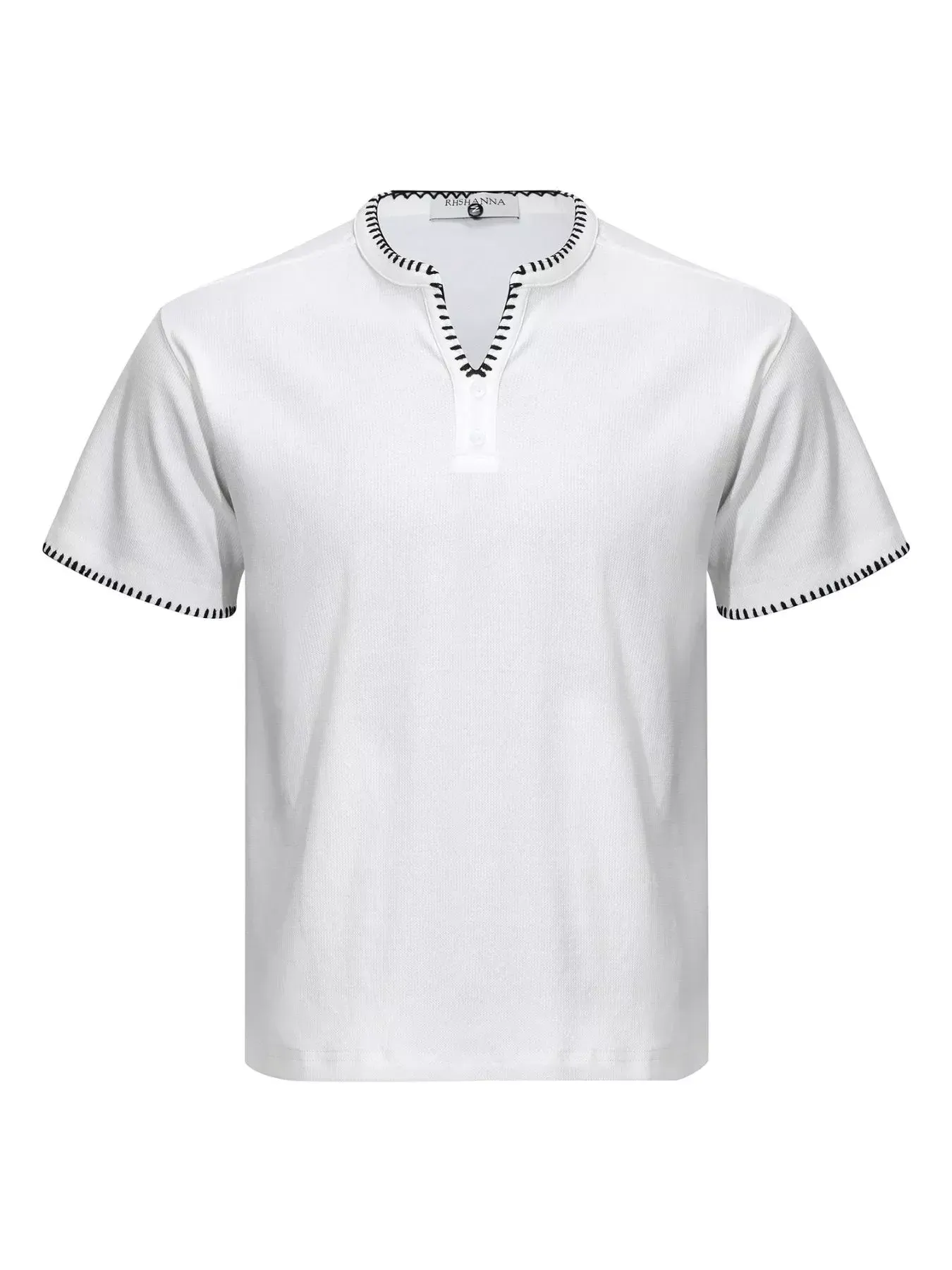 Men's Notched Short Sleeve Top