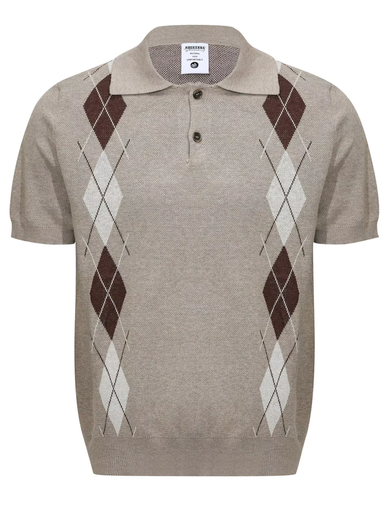 Men's Argyle Knit Short Sleeve Polo